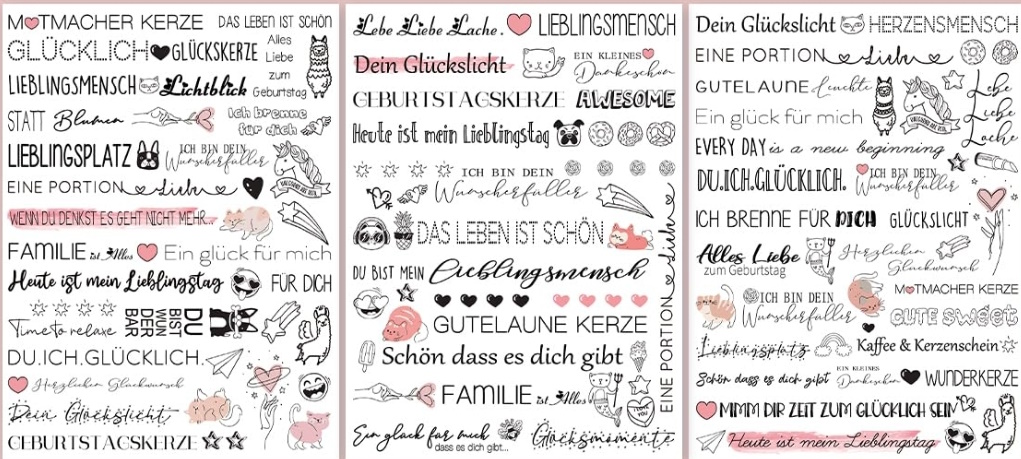 Kerzenset mit individuellem Spruch